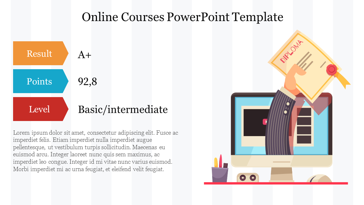 Best Online Courses PowerPoint Template Presentation